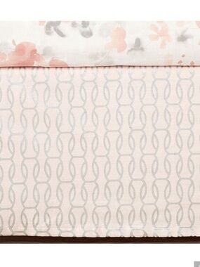 POTTERY BARN AMELIA PINK VELVET CRIB SKIRT NEW!